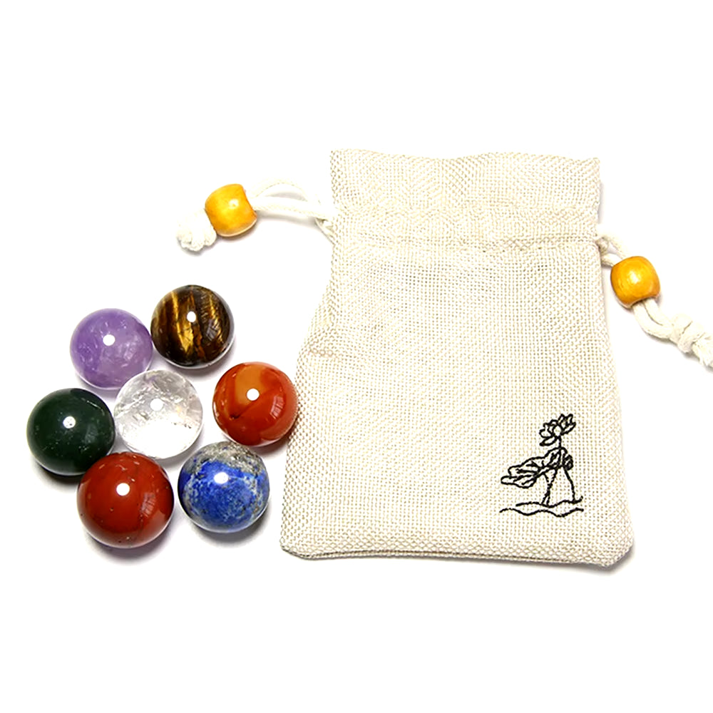 7 Chakra Balancing Healing Energy Kit Crystal Polished Stone Amethyst Clusters Gypsum Stick Citrines Holy Wood Gift Set with Bag