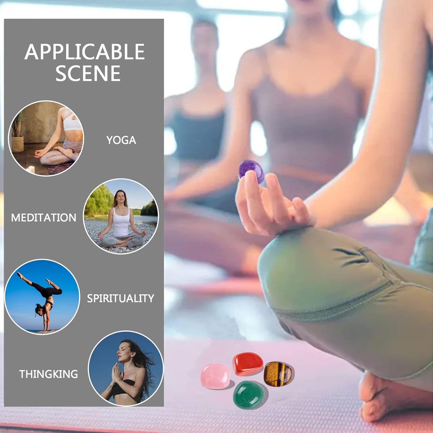 3Lbs Tumbled Crystals Bulk Polished Rocks Stones Healing Crystals and Stones for Tumbling Assorted Gemstone for Jewelry Making Healing Meditation Spiritual and Decor 15MM