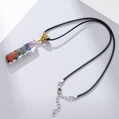 Retro Reiki Healing Energy Crystal Pendant Natural Stone for Yoga Meditation Spiritual 7 Chakra Jewelry Necklace Amulet