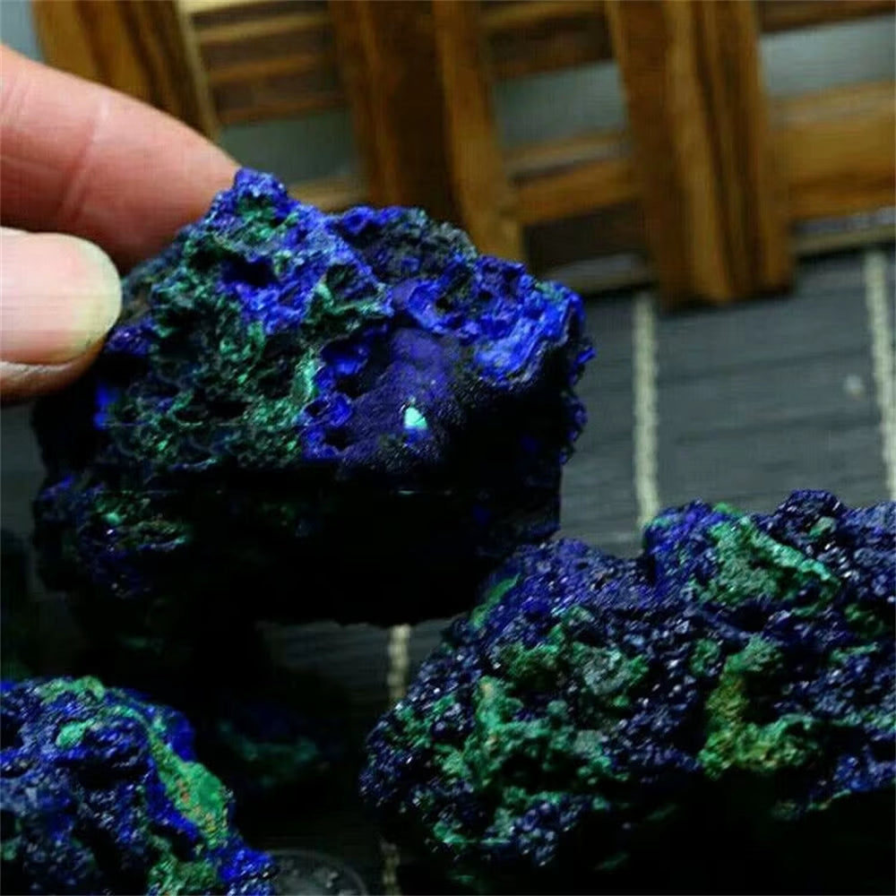 Natural Azurite Malachite Geode Crystal Mineral Specimen Reiki Healing Stone Collectible