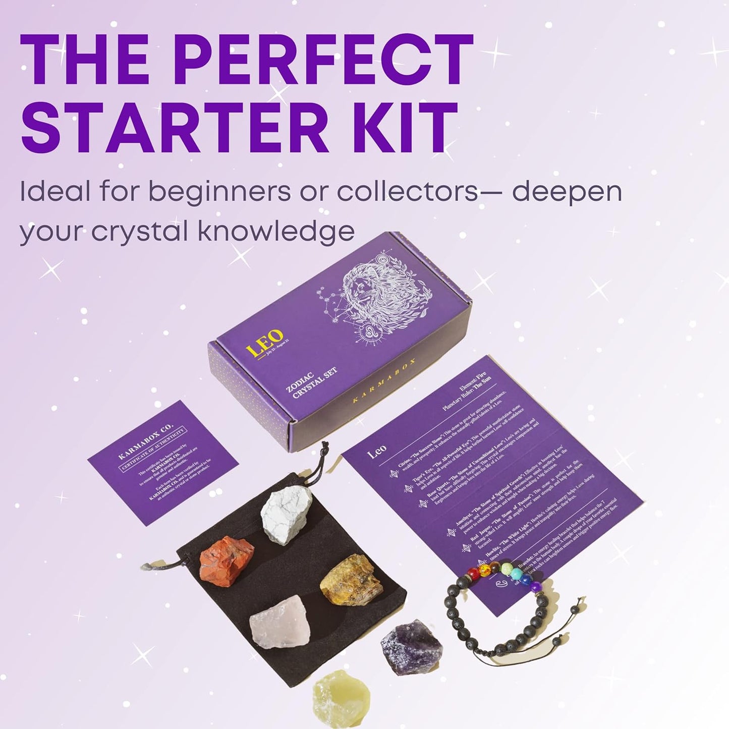 Leo Gifts for Women - Leo Crystal Healing Stone Gift Set - 12 Zodiac Signs - Zodiac Gifts - Astrology Gifts for Women - Horoscope Gifts - Birthday Gifts for Women