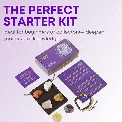 Leo Gifts for Women - Leo Crystal Healing Stone Gift Set - 12 Zodiac Signs - Zodiac Gifts - Astrology Gifts for Women - Horoscope Gifts - Birthday Gifts for Women