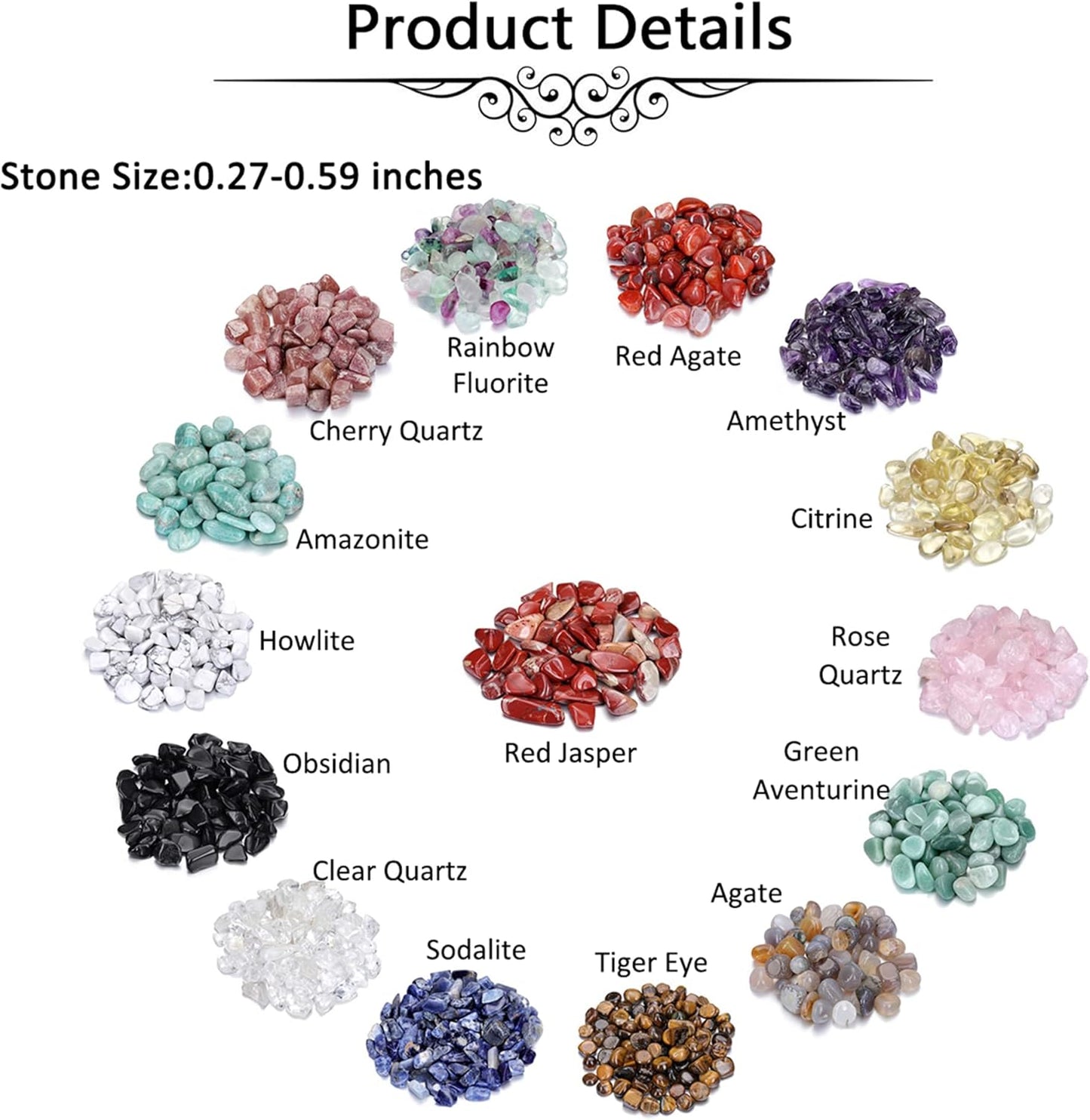 15 Assorted Tumbled Stones and Crystals Bulk, Irregular Rocks Natural Polished Gemstones and Crystals Quartz for Wicca Reiki Chakra Healing Meditation Home Indoor Decorations Christmas Day Gift