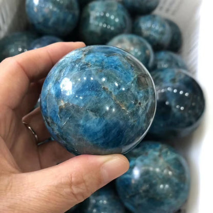 Natural Blue Apatite Ball Sphere Quartz Crystal Mineral Healing for Home Decoration Gift