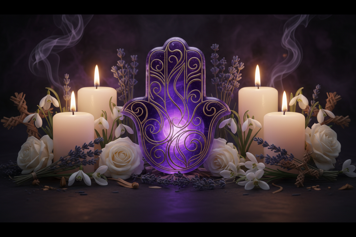 Imbolc Purple Amethyst Protection Amulet Banner