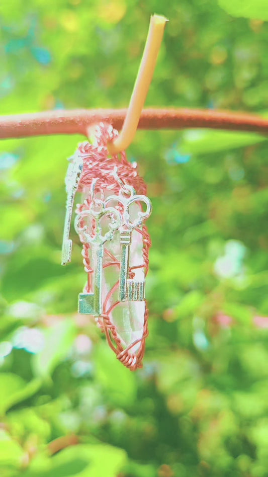 Hand-Made Wire-Wrapped Clear Crystal Quartz