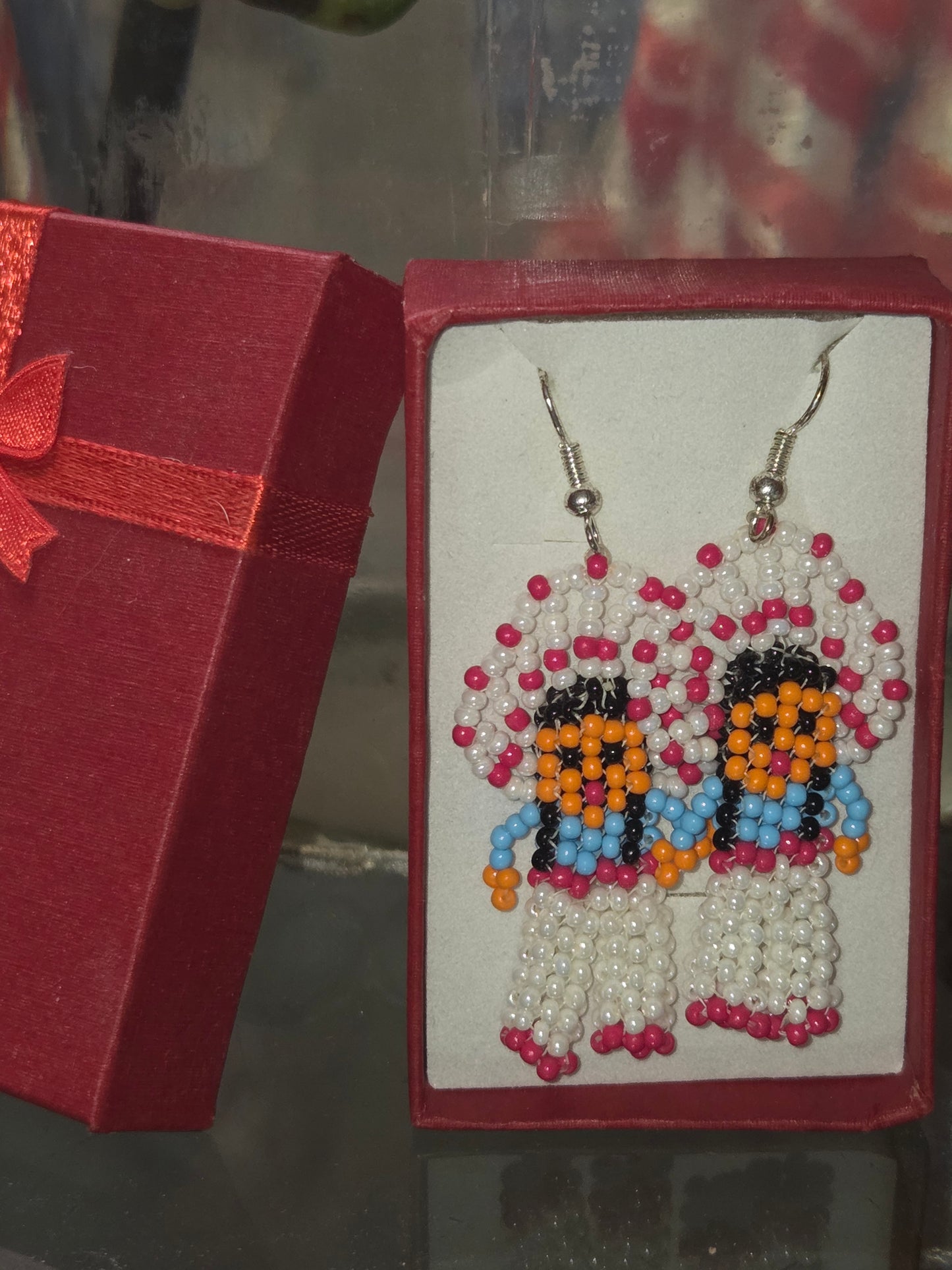 Native American Chieftain Seed-Beaded Earrings
