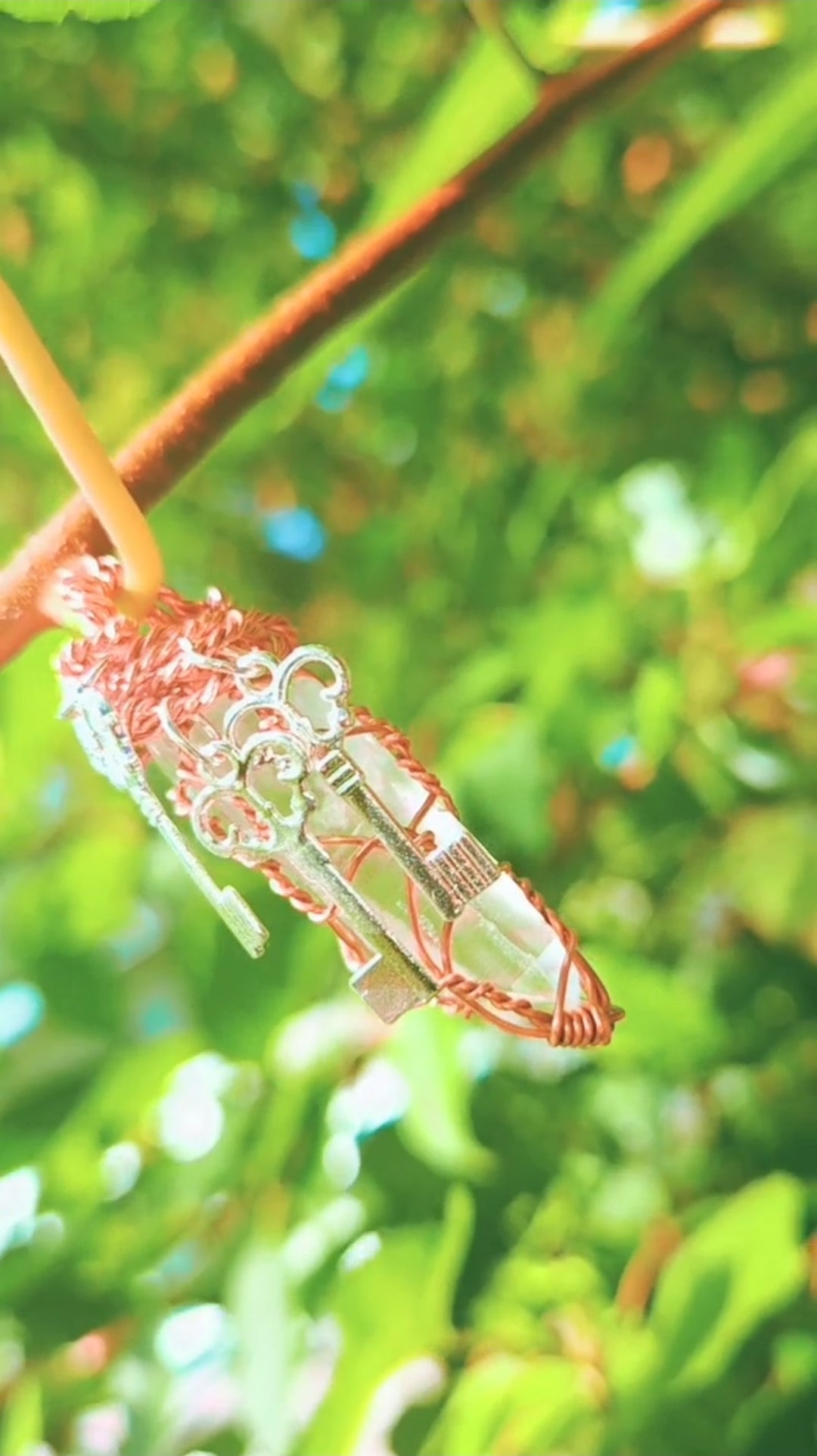 Hand-Made Wire-Wrapped Clear Crystal Quartz