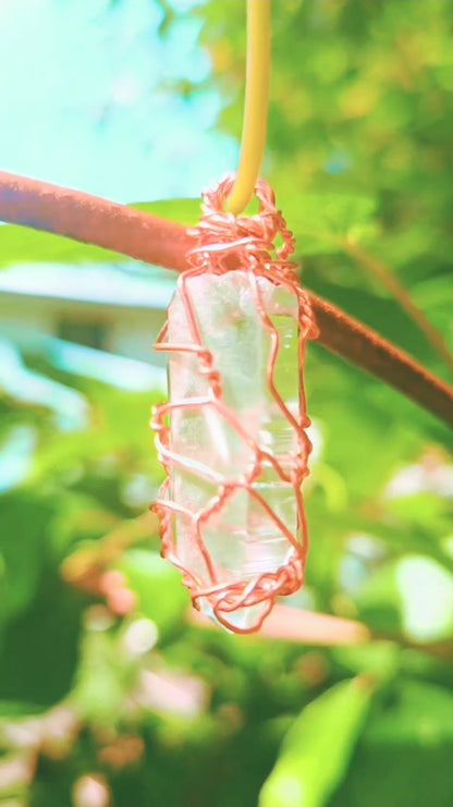 Hand-Made Wire-Wrapped Clear Crystal Quartz