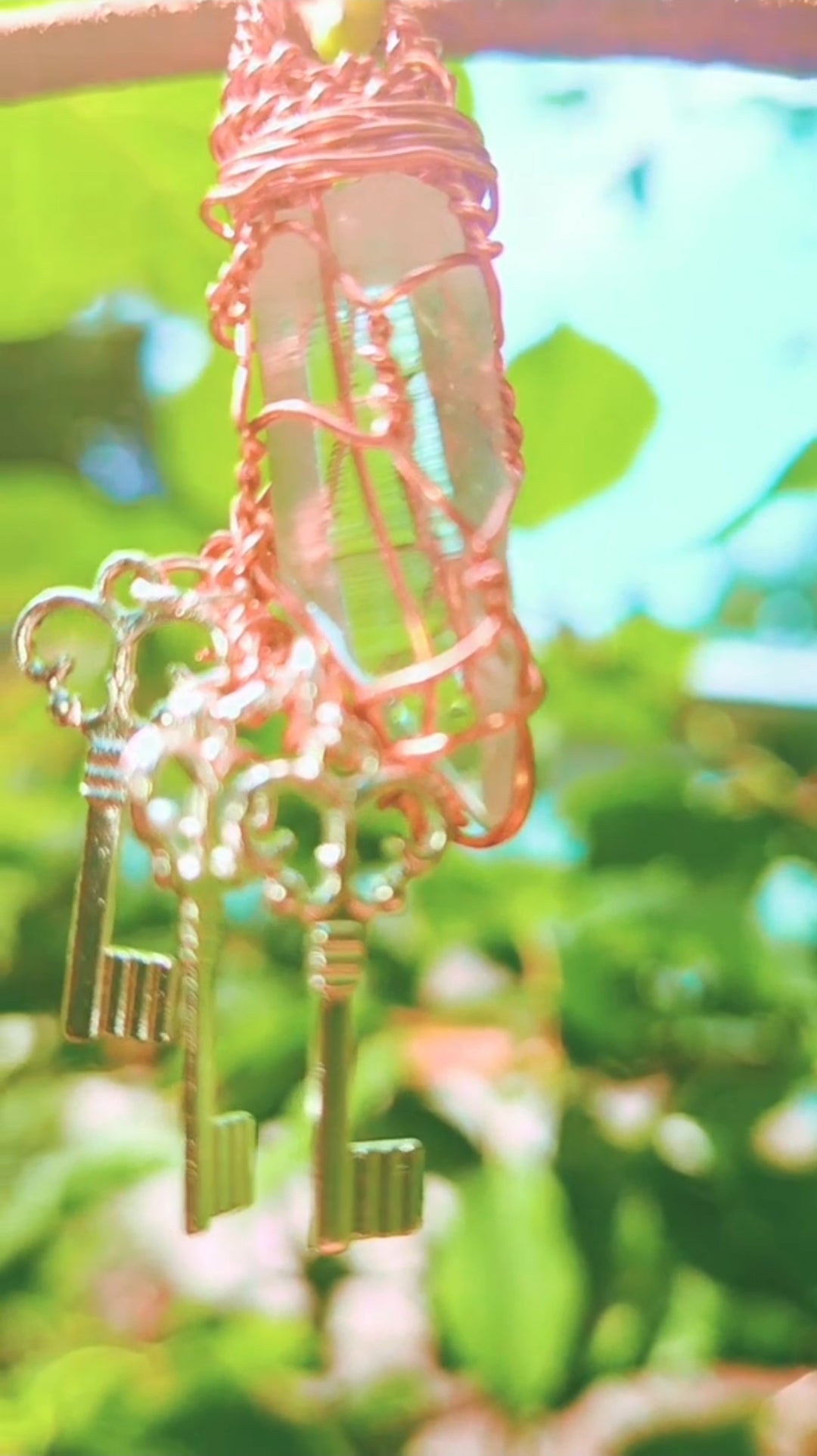 Hand-Made Wire-Wrapped Clear Crystal Quartz