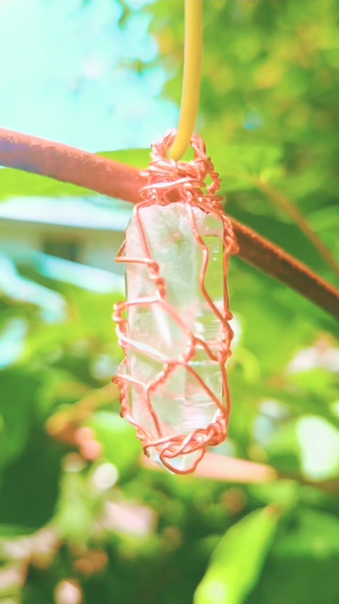 Hand-Made Wire-Wrapped Clear Crystal Quartz