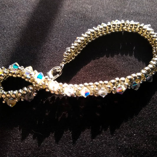 Bright Austrian Crystal Seed-Beaded Bracelet