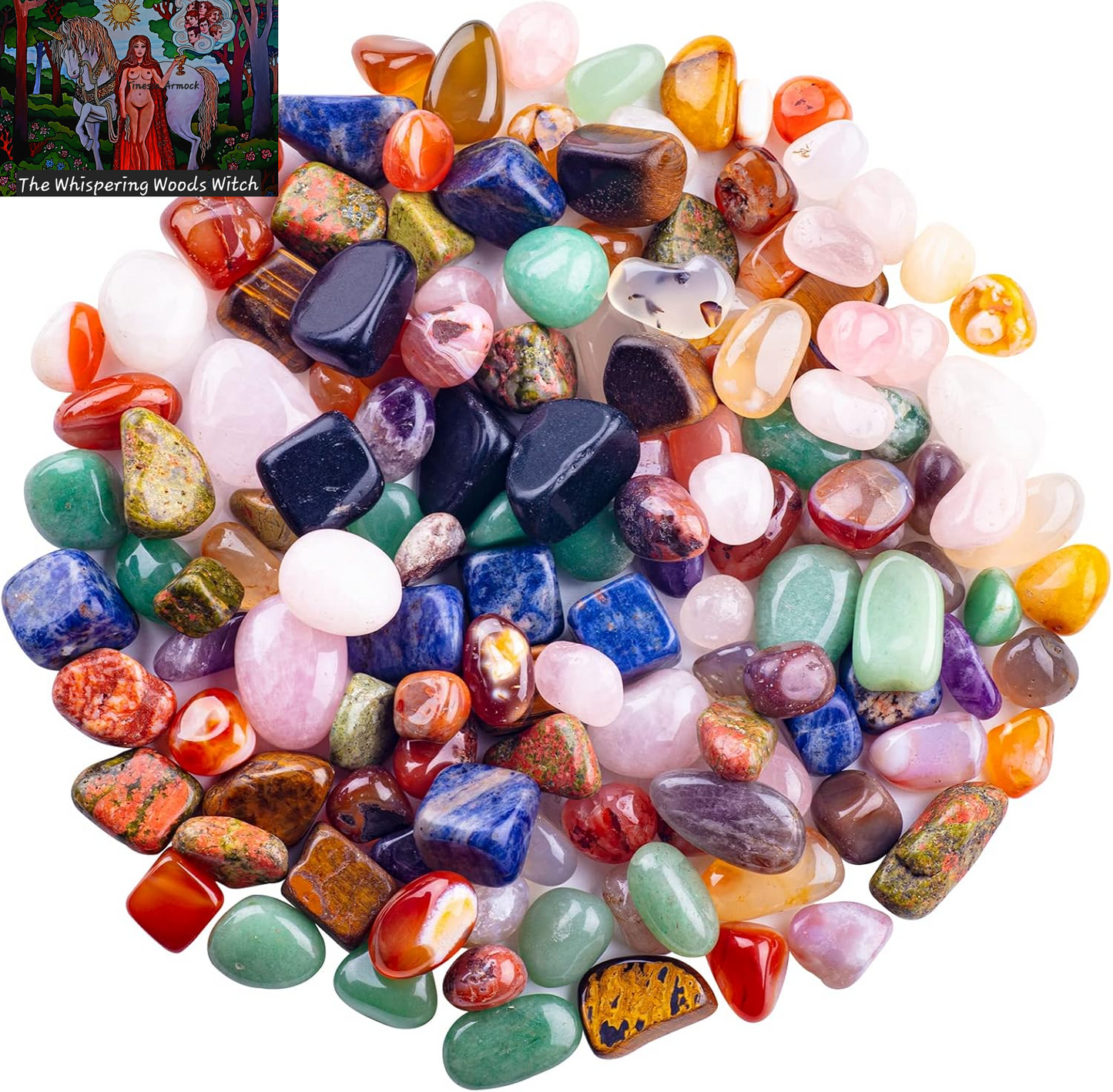 3Lbs Tumbled Crystals Bulk Polished Rocks Stones Healing Crystals and Stones for Tumbling Assorted Gemstone for Jewelry Making Healing Meditation Spiritual and Decor 15MM