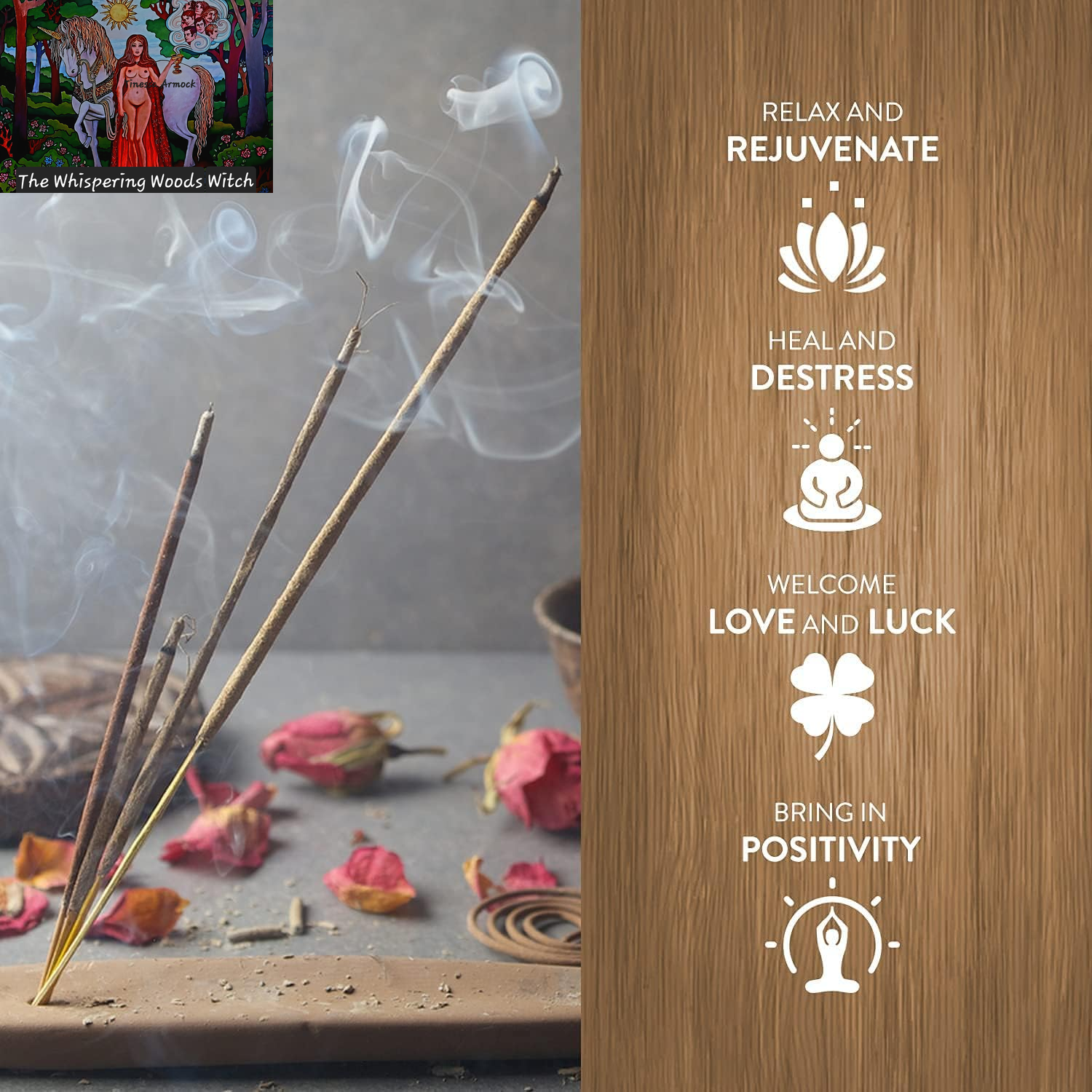 Palo Santo Rose Natural Masala Cleansing Incense Sticks - 12 Packets (15G Each)