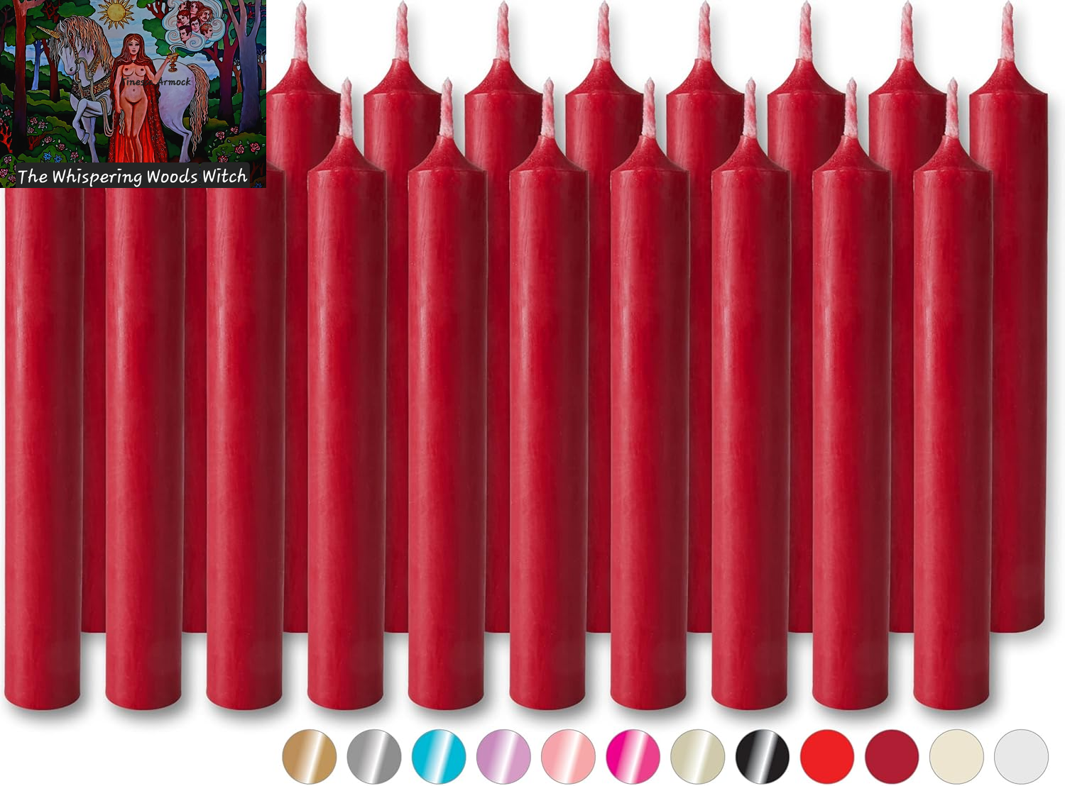 Mini Taper Candles 20 Pcs - Dark Red (Bordeaux) - 3¾ X ½ Inches Unscented Candles for Rituals, Spells, Witchcraft, Wedding, Home Decor and Party