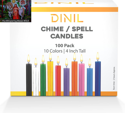 - Spell & Chime Candles – Premium Mini Taper Candles for Rituals, Prayer, Birthdays, Meditation, Altar, Spells, Chime Candles (100, 10 Assorted Colors)