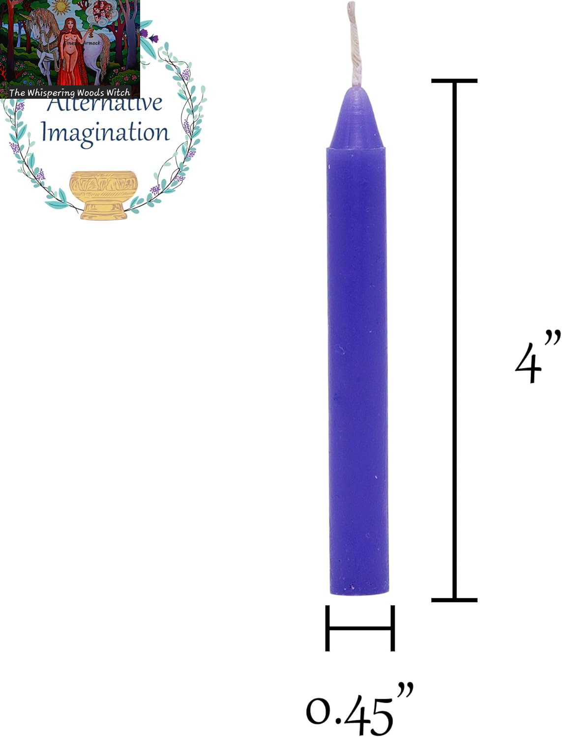 Set of 20 Purple, Unscented, 4 Inch Tall Chime Candles (Altar, Spell)