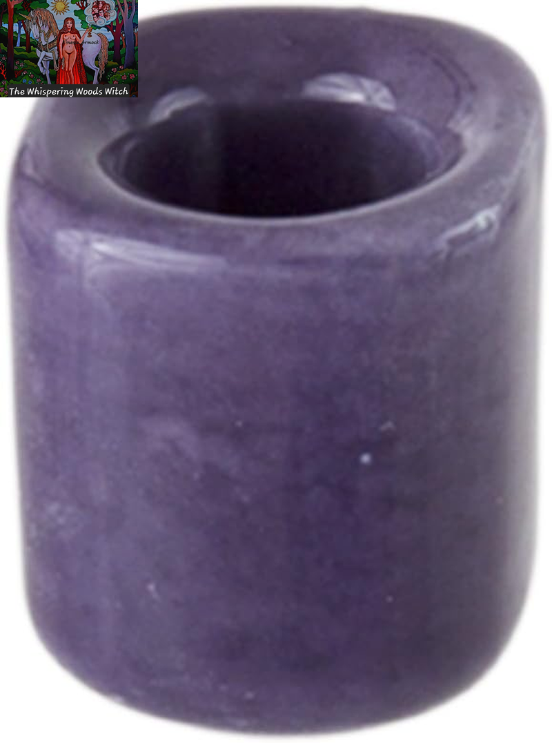 10 Pcs Dark Purple Ceramic Chime Ritual Spell Candle Holders, Great for Casting Chimes, Rituals, Spells, Vigil, Witchcraft, Wiccan Supplies & More