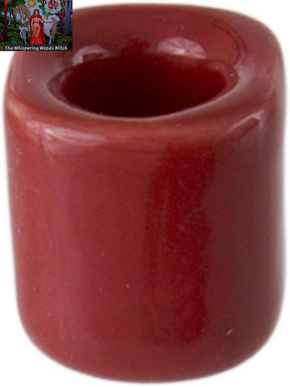 10 Pcs Red Ceramic Chime Ritual Spell Candle Holders, Great for Casting Chimes, Rituals, Spells, Vigil, Witchcraft, Wiccan Supplies & More