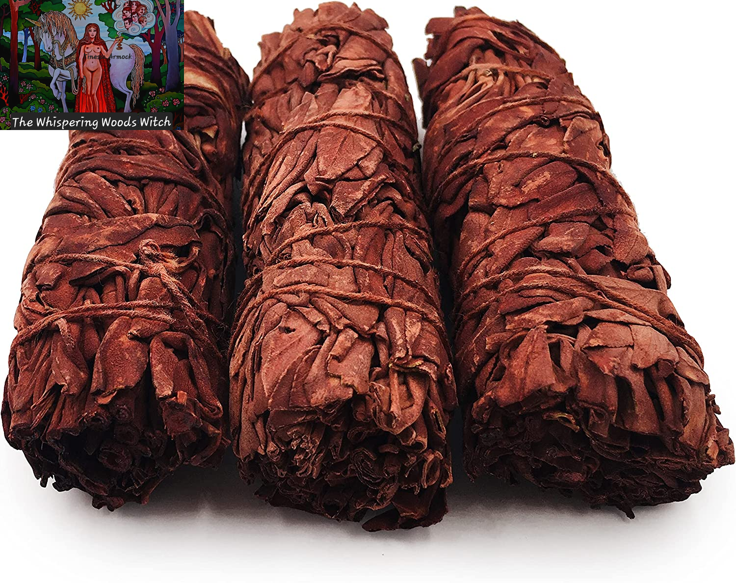 White Sage Bundle with Dragons Blood Incense Resin - Sage Sticks for Spiritual Cleansing, Stress Relief, Witchcraft Supplies, Home Fragrance - 3 Pack