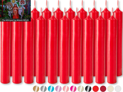 Mini Taper Candles 20 Pcs - Red - 3¾ X ½ Inches Unscented Candles for Rituals, Spells, Witchcraft, Wedding, Home Decor and Party