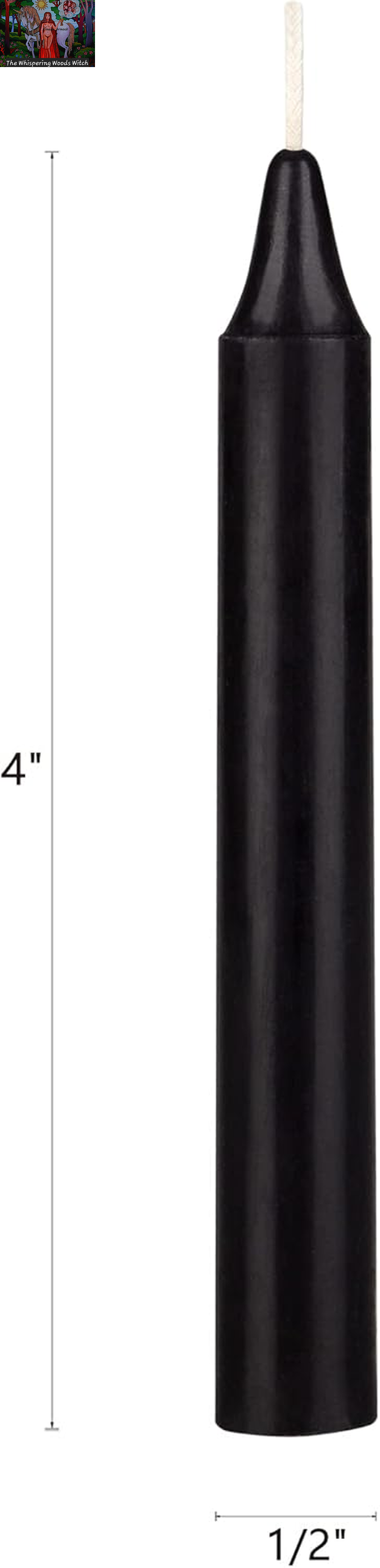 20 Pcs Unscented Black Exquisite Mini Taper Spell Candles, 4 Inch Tall X 1/2 Inch Diameter, Magic Chimes, Enchantment, Casting Rituals, Witchcraft, Wiccan, Altar, Metaphysical