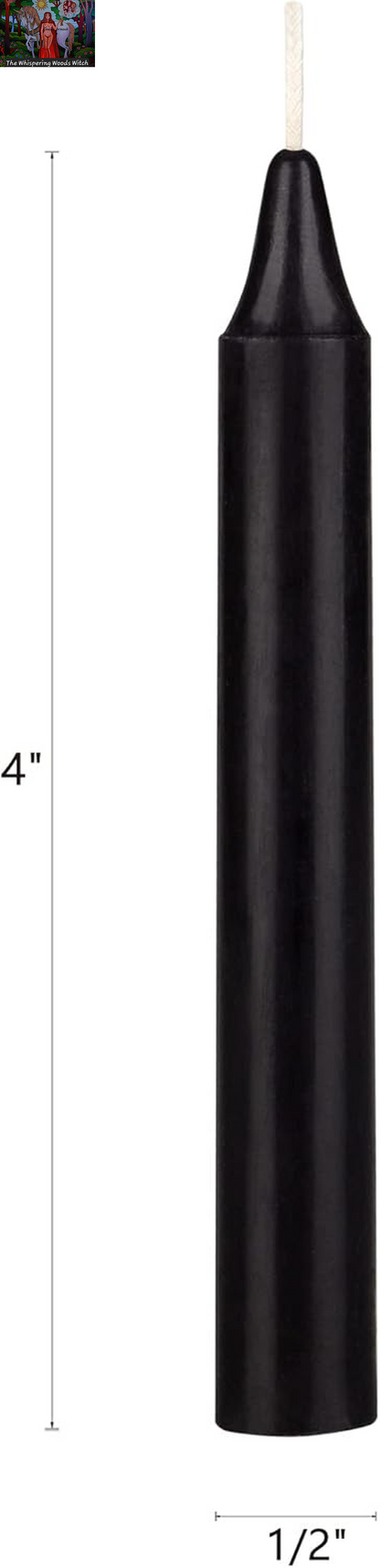 20 Pcs Unscented Black Exquisite Mini Taper Spell Candles, 4 Inch Tall X 1/2 Inch Diameter, Magic Chimes, Enchantment, Casting Rituals, Witchcraft, Wiccan, Altar, Metaphysical
