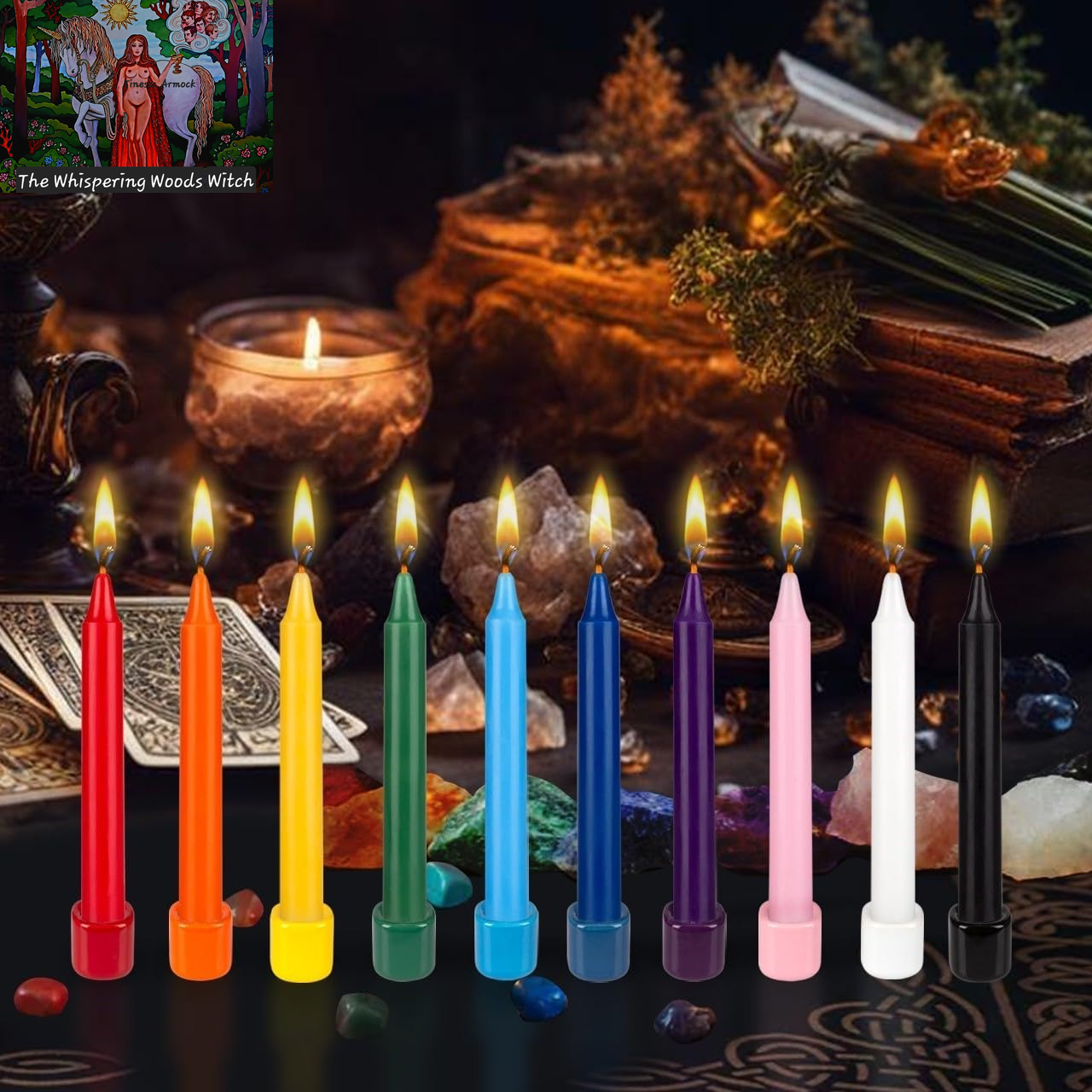 20 Pcs Unscented Black Exquisite Mini Taper Spell Candles, 4 Inch Tall X 1/2 Inch Diameter, Magic Chimes, Enchantment, Casting Rituals, Witchcraft, Wiccan, Altar, Metaphysical