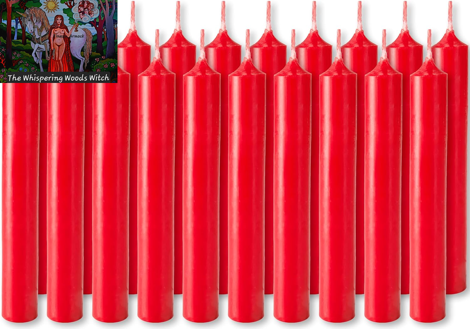 Mini Taper Candles 20 Pcs - Red - 3¾ X ½ Inches Unscented Candles for Rituals, Spells, Witchcraft, Wedding, Home Decor and Party