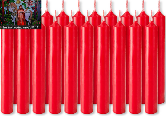 Mini Taper Candles 20 Pcs - Red - 3¾ X ½ Inches Unscented Candles for Rituals, Spells, Witchcraft, Wedding, Home Decor and Party