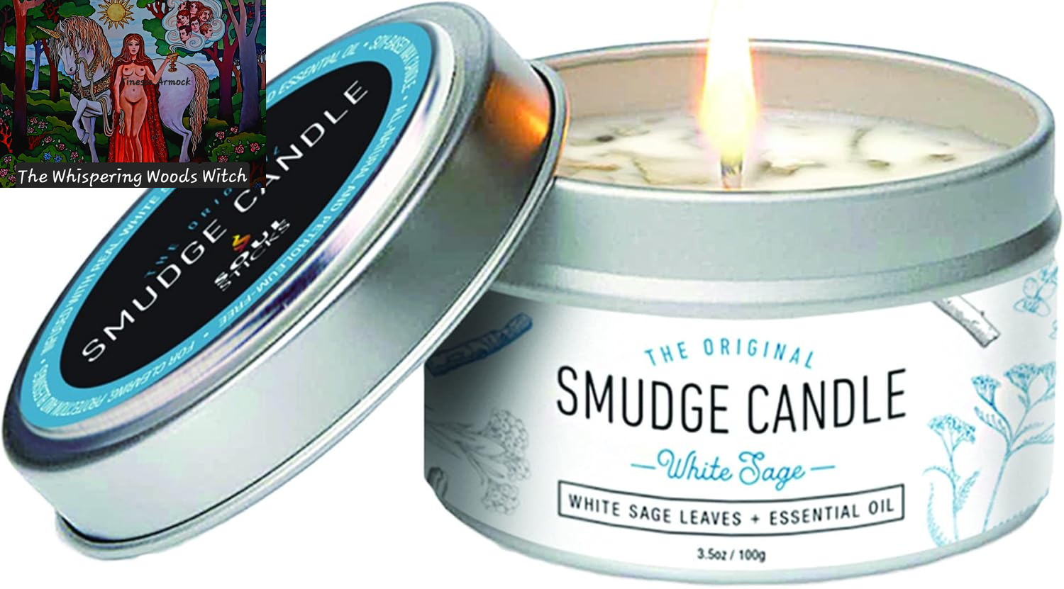 Smudge Candle for Cleansing House, Meditation, Chakra Healing, Aromatherapy | 3.5 Ounce Smudge Candle for Spiritual Cleansing (White Sage)