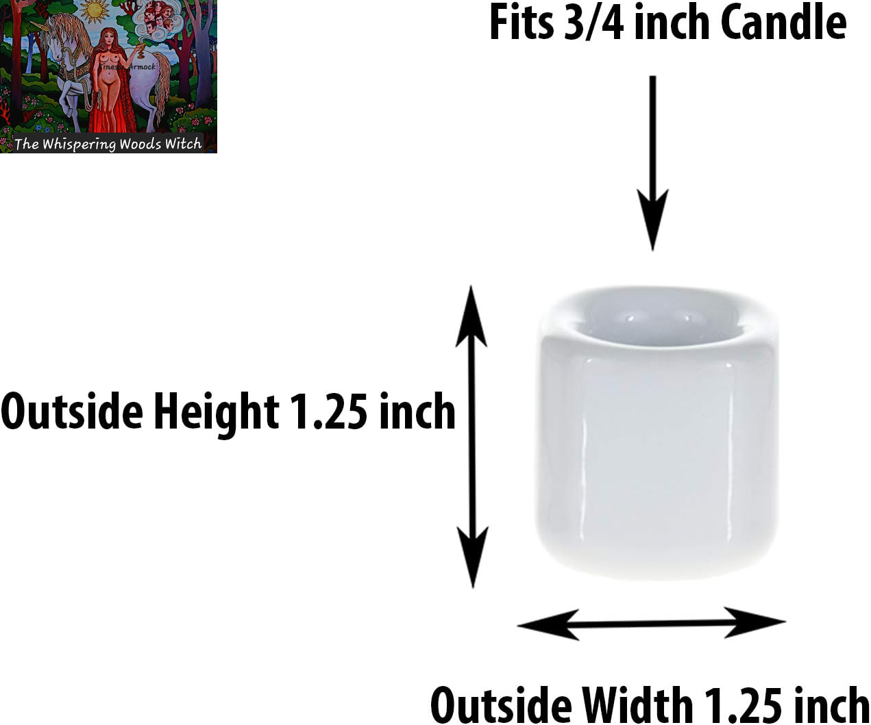 5 Pcs 3/4 Inch Diameter White Ceramic Chime Ritual Spell Candle Holders, Great for Casting Chimes, Rituals, Spells, Vigil, Witchcraft, Wiccan Supplies & More