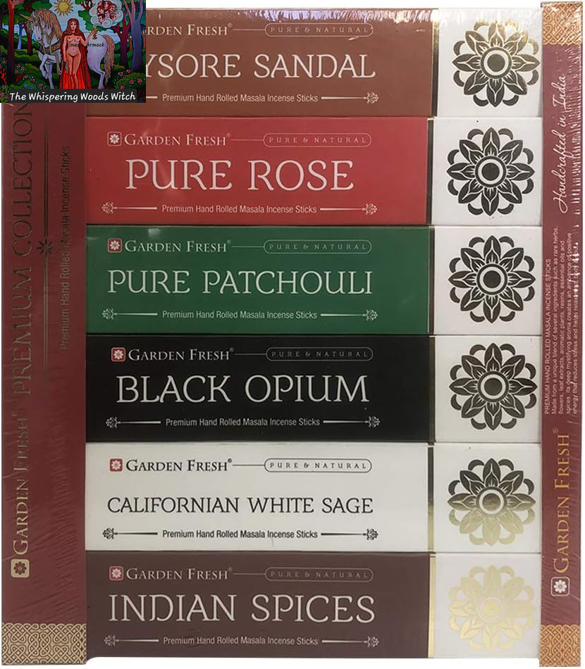 Masala Incense Sticks Variety Pack #2 and Incense Stick Holder Bundle with 12 Handcrafted Fragranaces