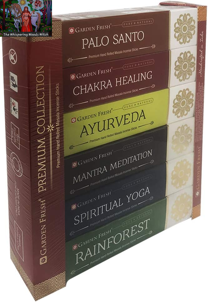 Masala Incense Sticks Variety Pack #2 and Incense Stick Holder Bundle with 12 Handcrafted Fragranaces