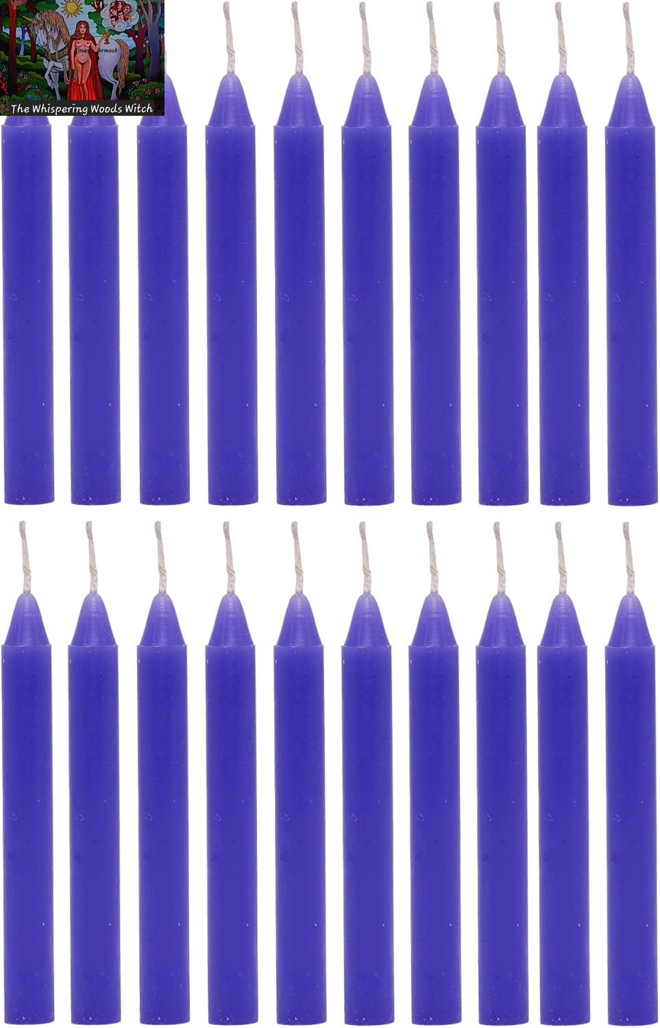 Set of 20 Purple, Unscented, 4 Inch Tall Chime Candles (Altar, Spell)