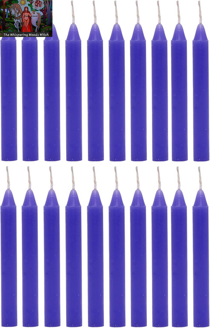 Set of 20 Purple, Unscented, 4 Inch Tall Chime Candles (Altar, Spell)