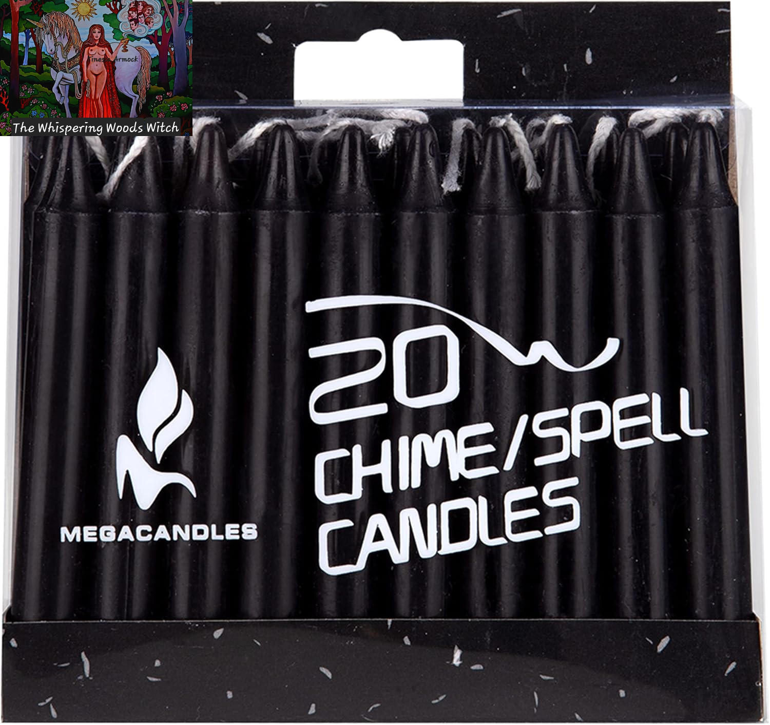 20 Pcs Unscented Black Exquisite Mini Taper Spell Candles, 4 Inch Tall X 1/2 Inch Diameter, Magic Chimes, Enchantment, Casting Rituals, Witchcraft, Wiccan, Altar, Metaphysical