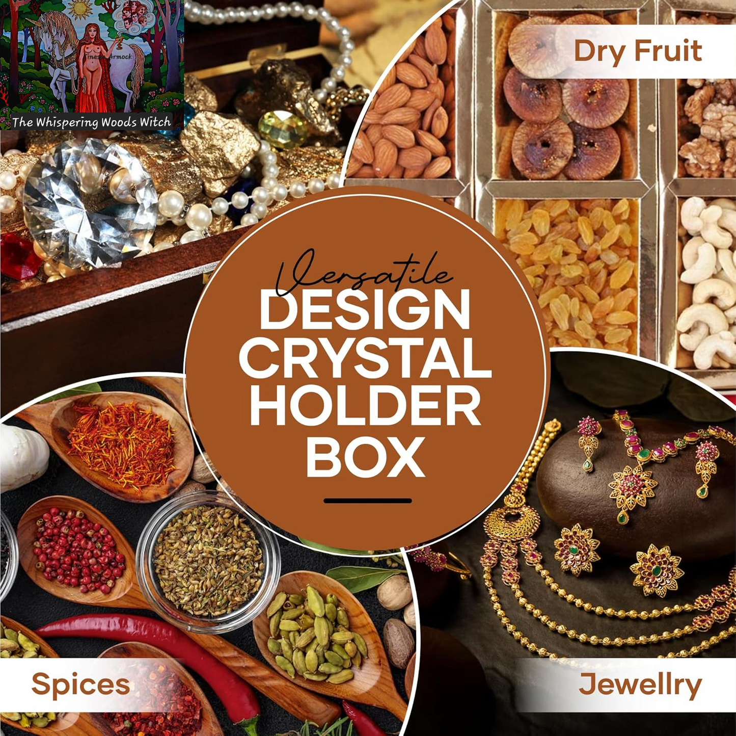 Rock Collection Box | Wooden Crystal Display | Crystal Holder |Crystal Display Case | Crystal and Healing Box |Crystal Display Case(9 Compartment)