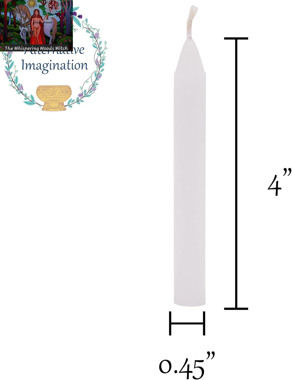 Set of 20 White, Unscented, 4 Inch Tall Chime Candles (Altar, Spell)