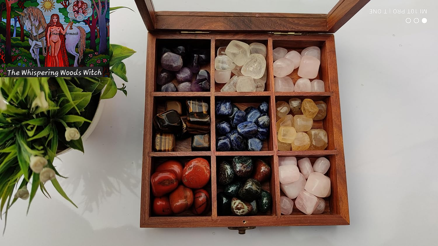 Rock Collection Box | Wooden Crystal Display | Crystal Holder |Crystal Display Case | Crystal and Healing Box |Crystal Display Case(9 Compartment)