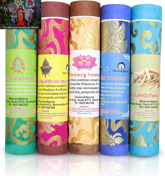 5 Packs Variety Tibetan Spiritual and Medicinal Incense Sticks