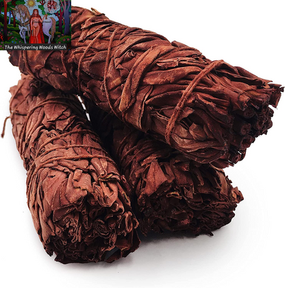 White Sage Bundle with Dragons Blood Incense Resin - Sage Sticks for Spiritual Cleansing, Stress Relief, Witchcraft Supplies, Home Fragrance - 3 Pack