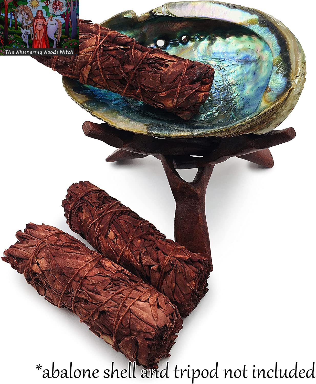 White Sage Bundle with Dragons Blood Incense Resin - Sage Sticks for Spiritual Cleansing, Stress Relief, Witchcraft Supplies, Home Fragrance - 3 Pack