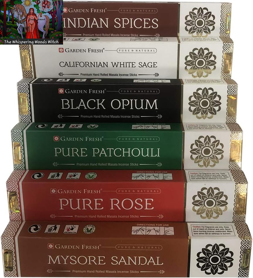 Masala Incense Sticks Variety Pack #2 and Incense Stick Holder Bundle with 12 Handcrafted Fragranaces