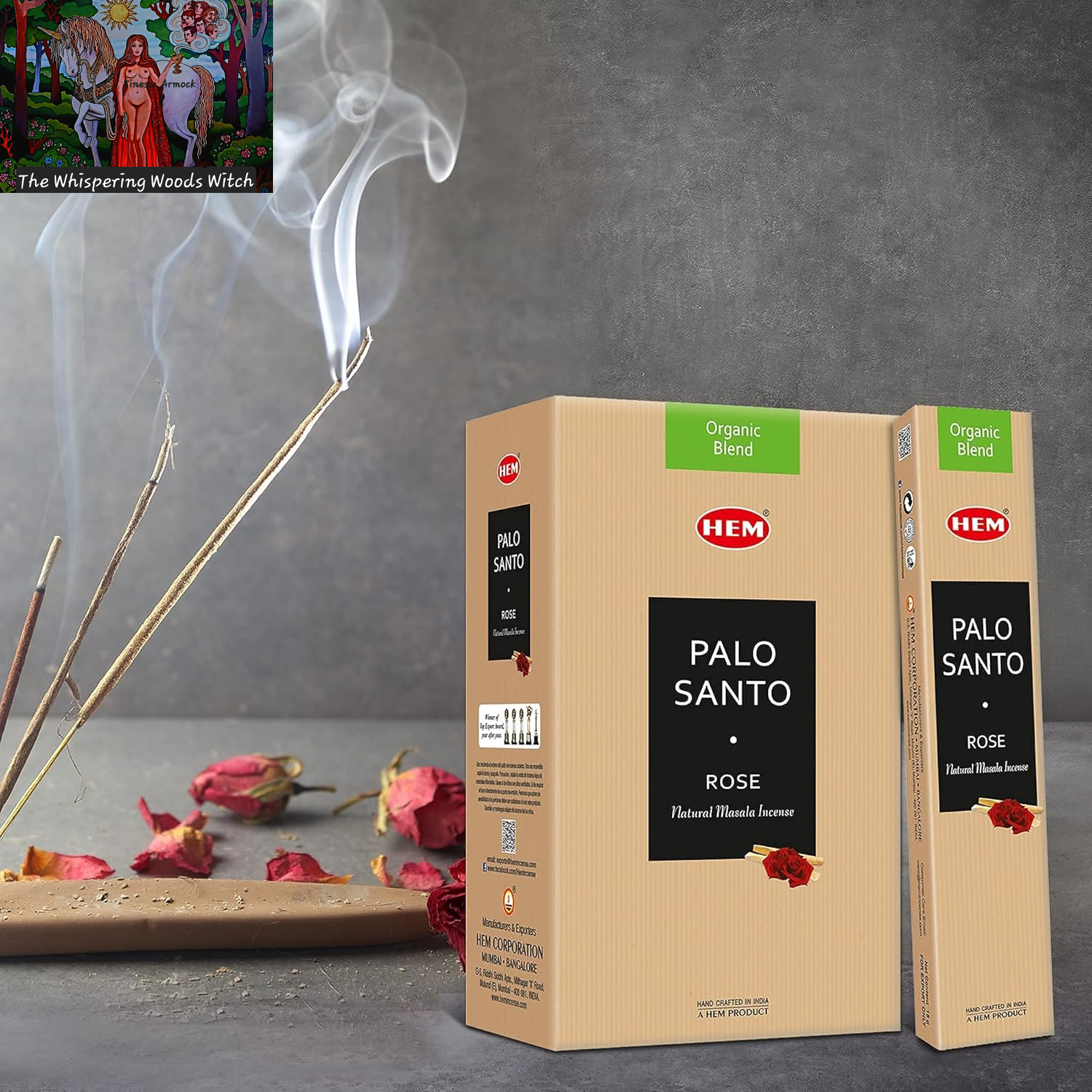 Palo Santo Rose Natural Masala Cleansing Incense Sticks - 12 Packets (15G Each)