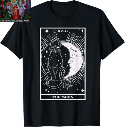Crescent Moon Cat - Tarot Card Reading Fortune Telling T-Shirt