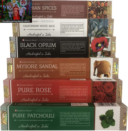 Masala Incense Sticks Variety Pack #2 and Incense Stick Holder Bundle with 12 Handcrafted Fragranaces