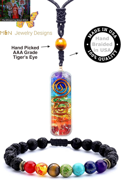 Chakra Necklace with Healing Crystals, Enhance Mindfulness, Discover Tranquility with Crystal Necklaces - Perfect Meditation Accessory, Thoughtful Gifts for Women.