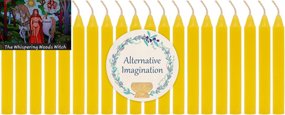 Set of 20 Yellow, Unscented, 4 Inch Tall Chime Candles (Altar, Spell)