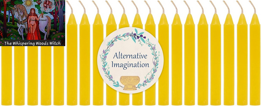 Set of 20 Yellow, Unscented, 4 Inch Tall Chime Candles (Altar, Spell)